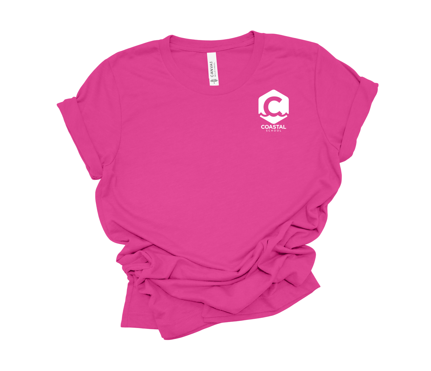 Coastal School Tee- White C Pocket Logo