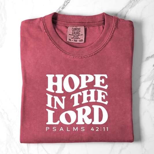 Hope in the Lord- Psalms 42:11 Comfort Colors Tee