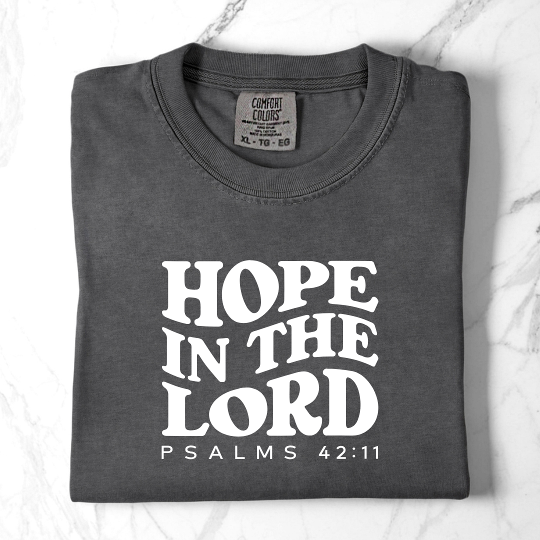 Hope in the Lord- Psalms 42:11 Comfort Colors Tee