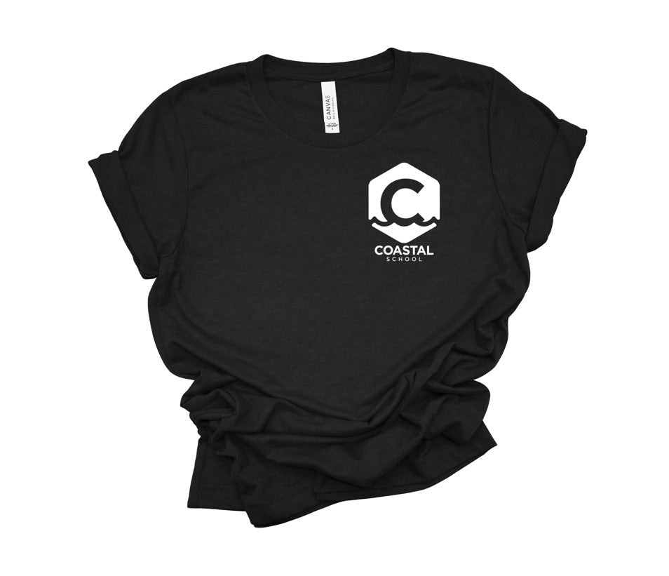 Coastal School Tee- White C Pocket Logo
