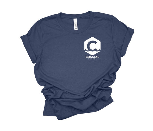 Coastal School Tee- White C Pocket Logo