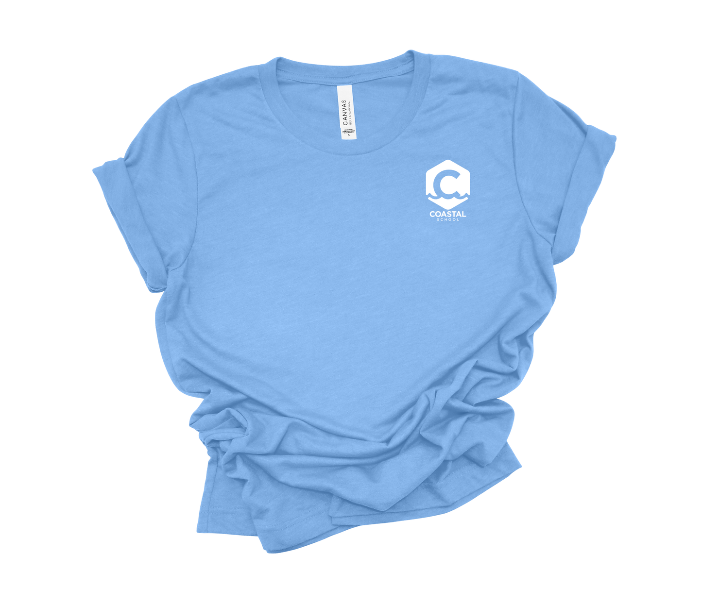Coastal School Tee- White C Pocket Logo